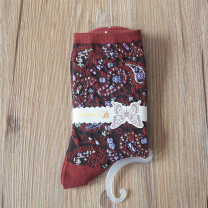 Cute Jacquard Breathable Socks - 5 Pairs