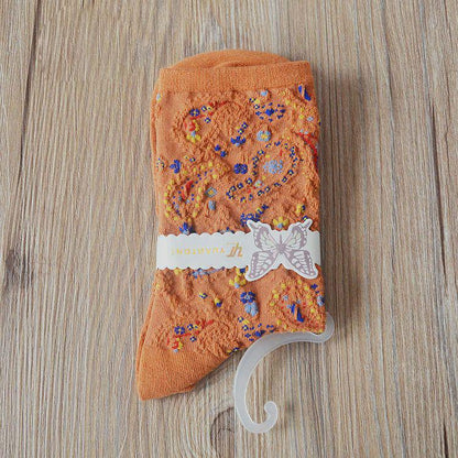 Cute Jacquard Breathable Socks - 5 Pairs