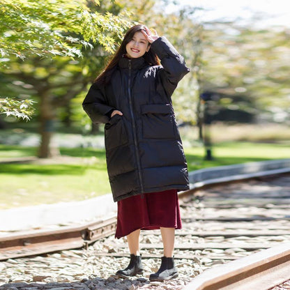 Zipper Up Hoody Winter Black Coat
