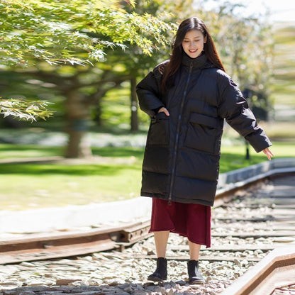 Zipper Up Hoody Winter Black Coat