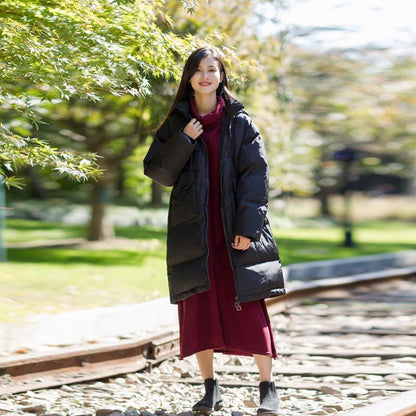 Zipper Up Hoody Winter Black Coat