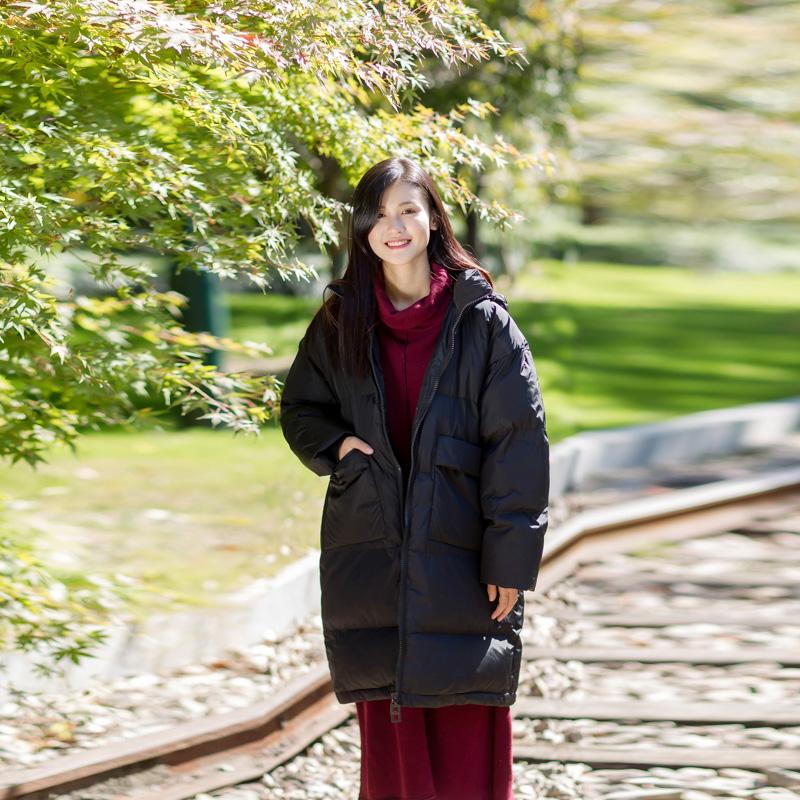 Zipper Up Hoody Winter Black Coat