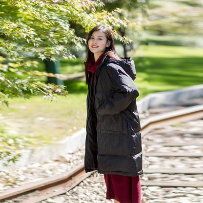 Zipper Up Hoody Winter Black Coat