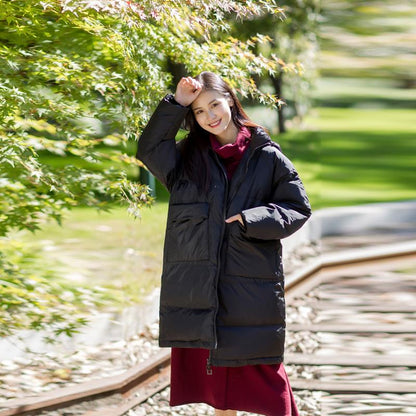 Zipper Up Hoody Winter Black Coat