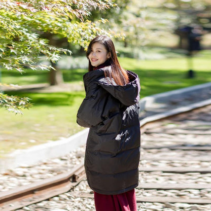 Zipper Up Hoody Winter Black Coat