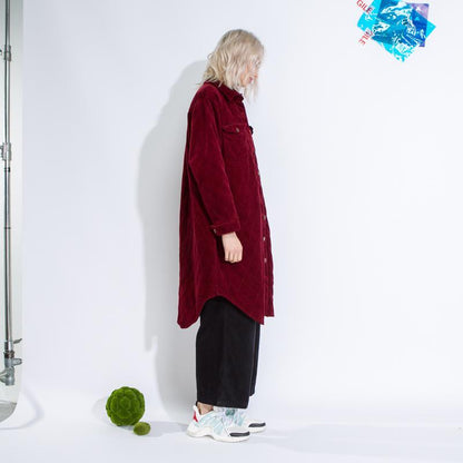 Women Elastic Waist Corduroy Winter Loose Pants