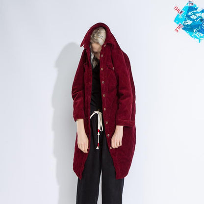 Women Elastic Waist Corduroy Winter Loose Pants