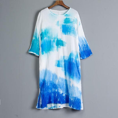 Summer Three-quarter Sleeve Slit Casual Dress