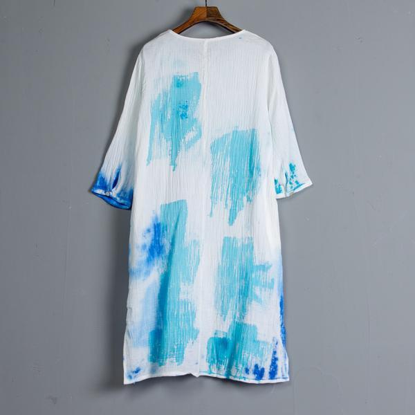 Summer Three-quarter Sleeve Slit Casual Dress