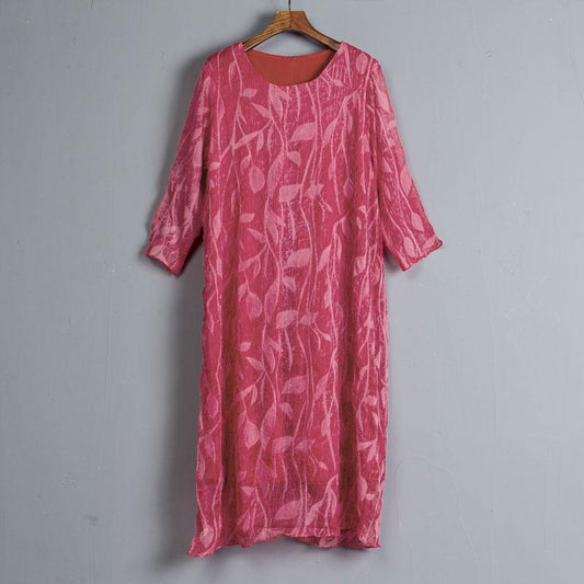 Half Sleeve Summer Casual Red Fake Two-piece Dress