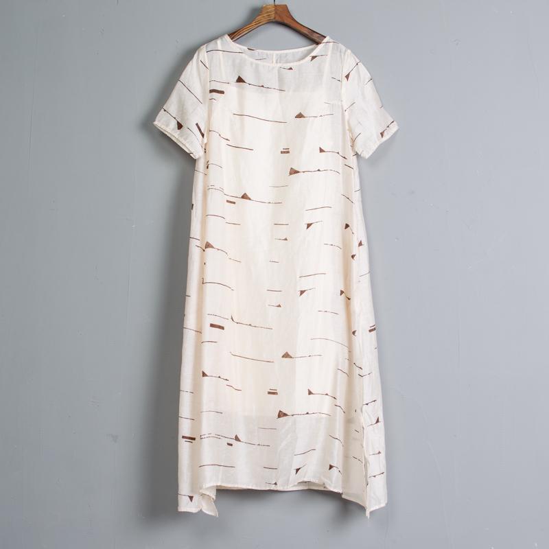 Short Sleeve Pockets Summer Casual Two-piece Long Dress