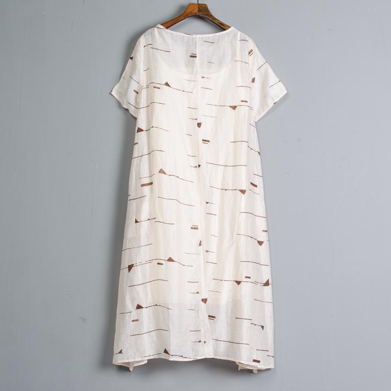 Short Sleeve Pockets Summer Casual Two-piece Long Dress