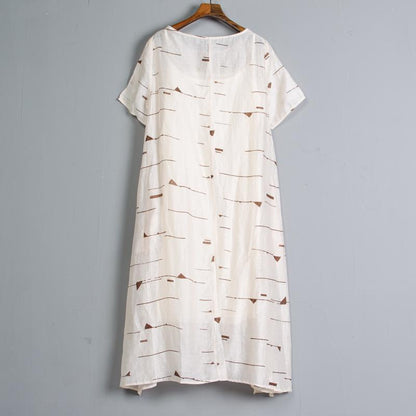 Short Sleeve Pockets Summer Casual Two-piece Long Dress