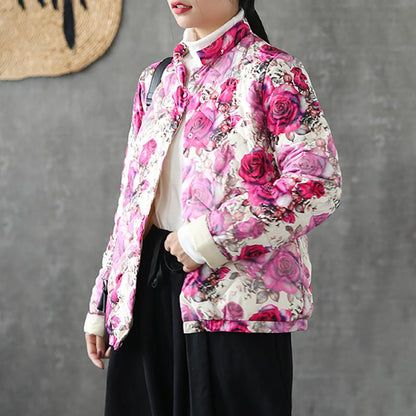 Delicate Flowers Lightweight Down Coat