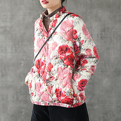 Delicate Flowers Lightweight Down Coat