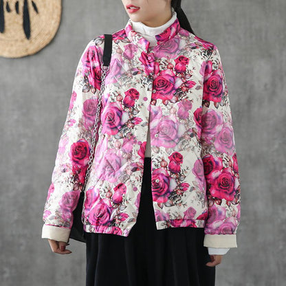 Delicate Flowers Lightweight Down Coat