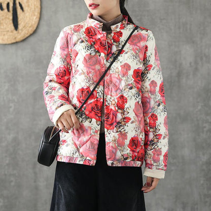 Delicate Flowers Lightweight Down Coat