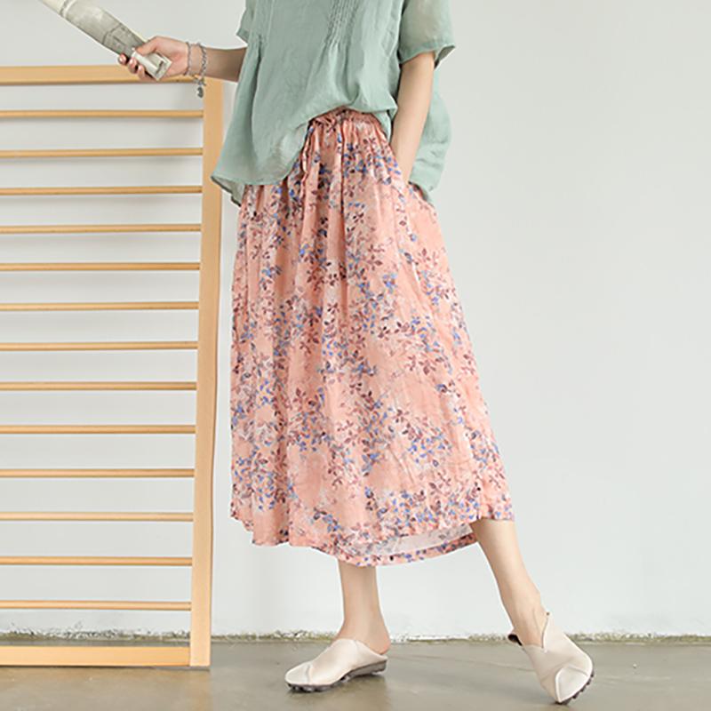 Digital Printed Retro Loose Wide Leg Pants