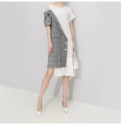 Elegant Split-joint Cropped Dress