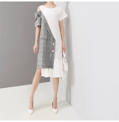 Elegant Split-joint Cropped Dress