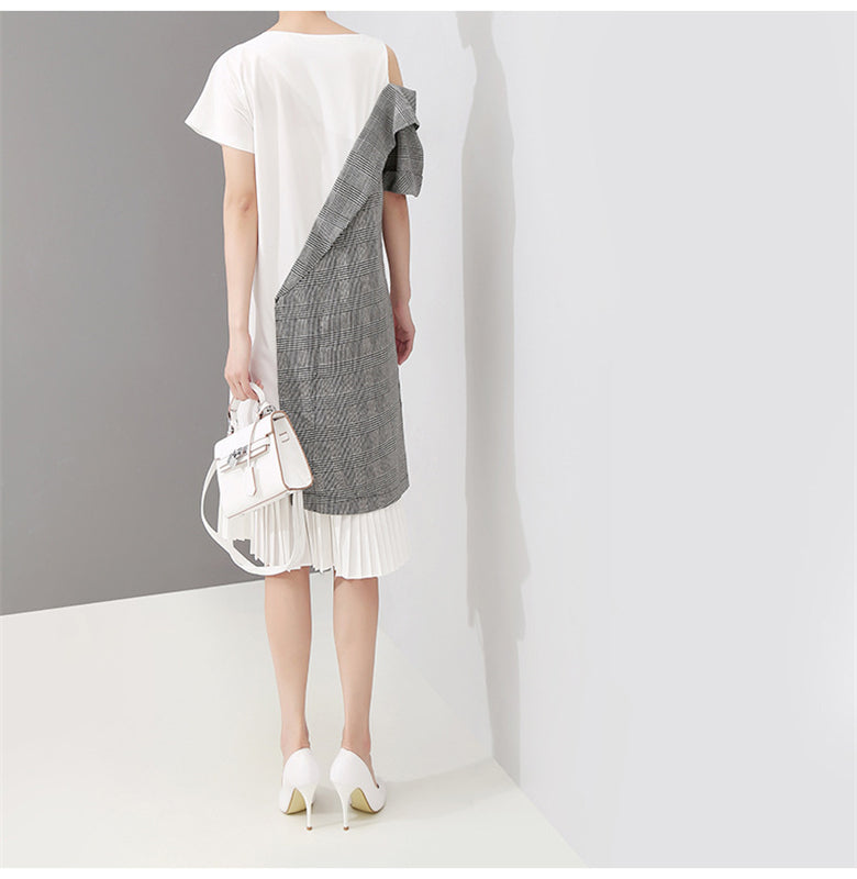 Elegant Split-joint Cropped Dress