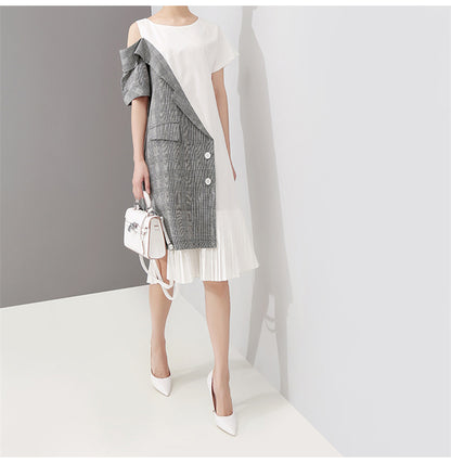 Elegant Split-joint Cropped Dress