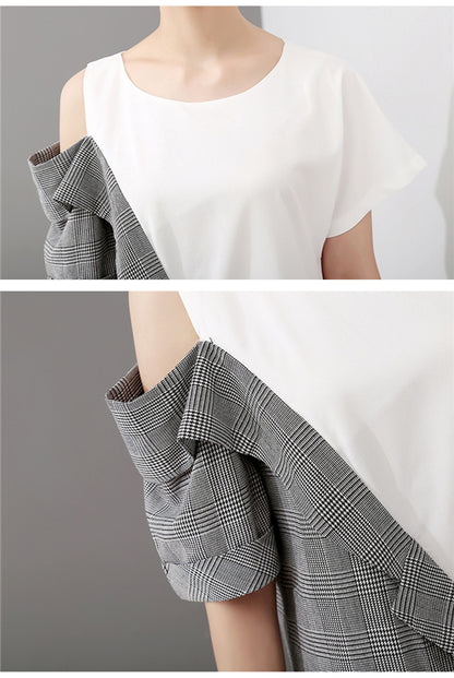 Elegant Split-joint Cropped Dress
