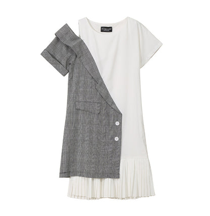 Elegant Split-joint Cropped Dress