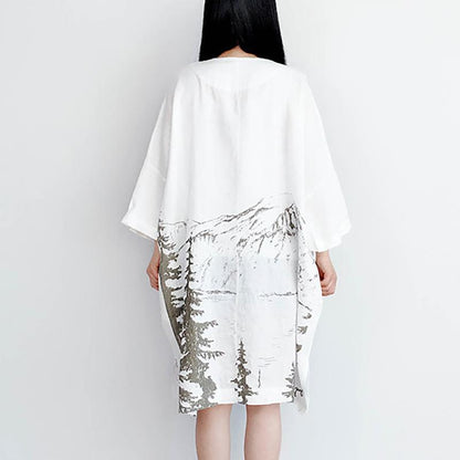 Eagle Soaring Ink Painting Loose Dress