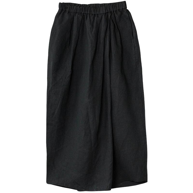 Elastic Waist Plus Size Black Wide Leg Pants