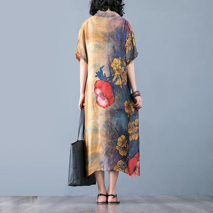 Elegant Floral Printed Soft Silky Coat