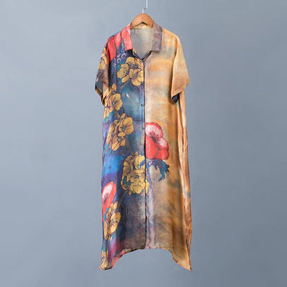 Elegant Floral Printed Soft Silky Coat