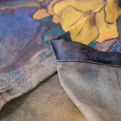 Elegant Floral Printed Soft Silky Coat