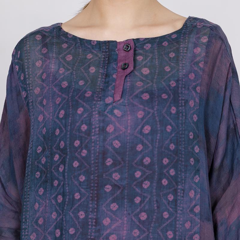 Elegant Loose Long Sleeve Ramie Dress