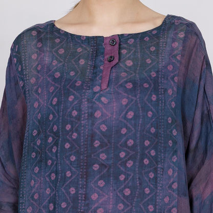 Elegant Loose Long Sleeve Ramie Dress