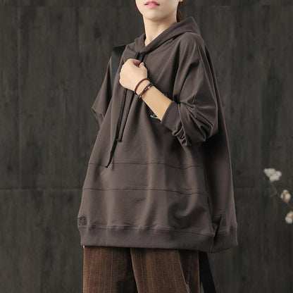 Embroidered Cartoon Dog Casual Loose Hoodie
