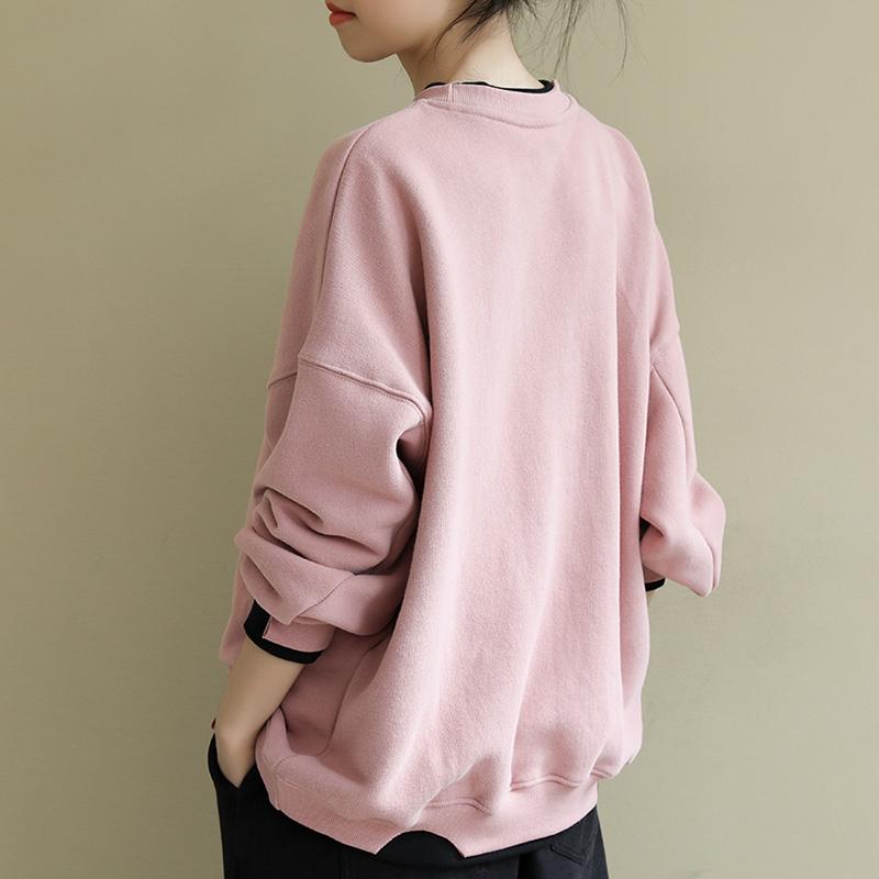 Embroidered Letter Casual Loose Sweatshirt