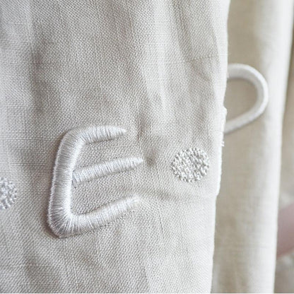 Embroidered Letters Solid Color Loose Dress