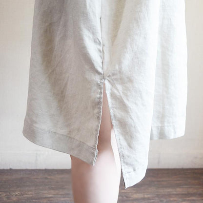 Embroidered Letters Solid Color Loose Dress