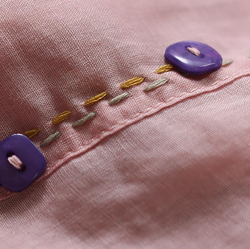 Embroidered Line Decoration Casual Comfortable T-Shirt