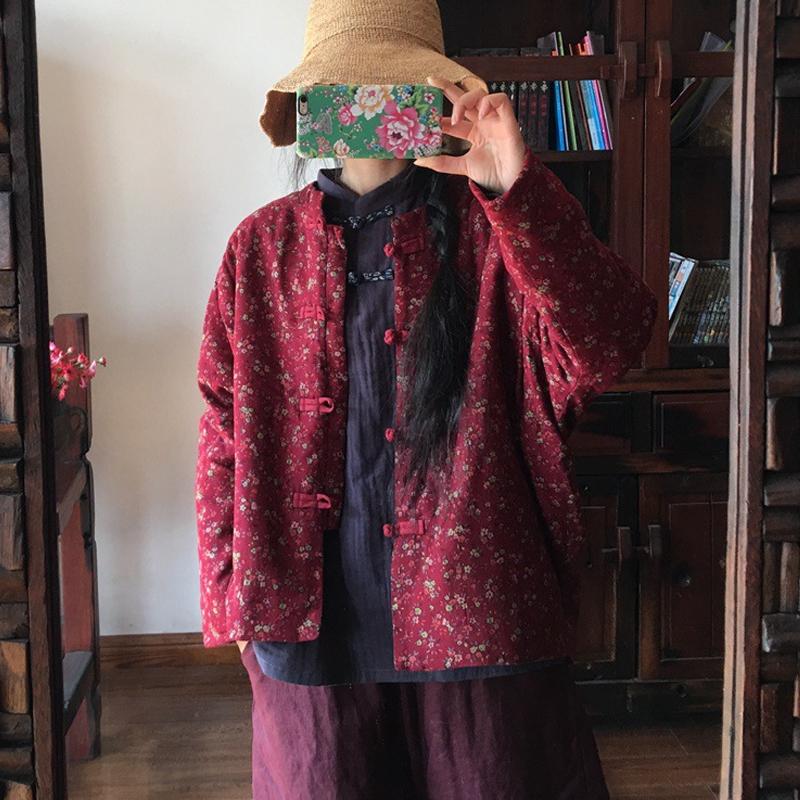 Ethnic Cotton Linen Long Sleeve Female Top