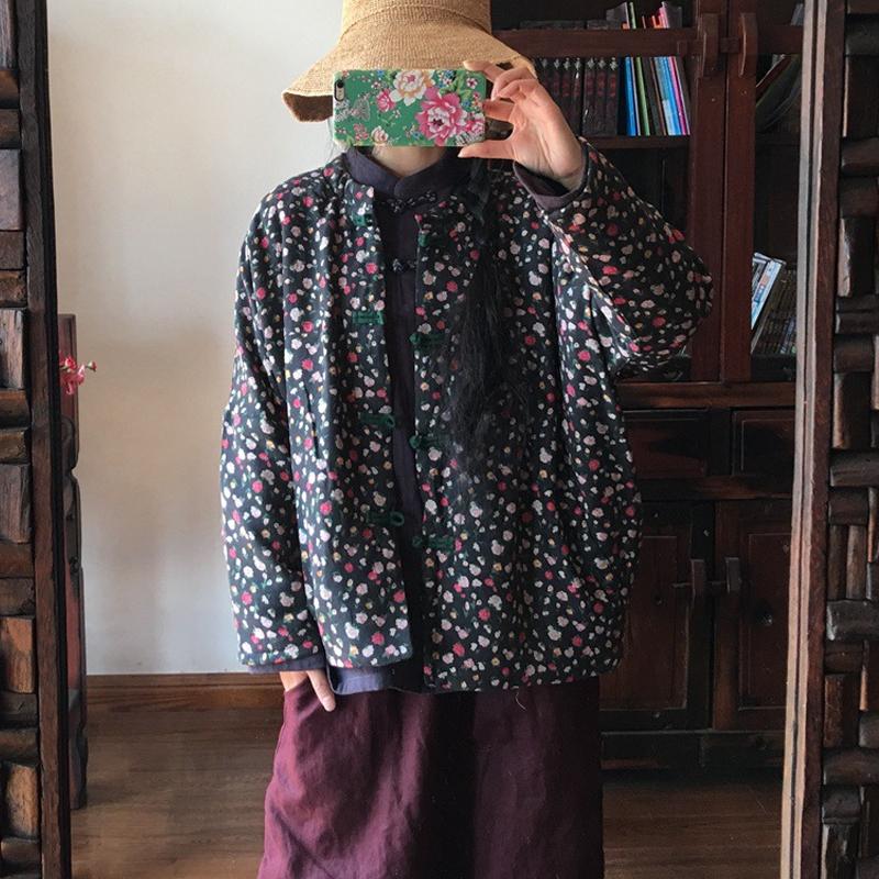 Ethnic Cotton Linen Long Sleeve Female Top