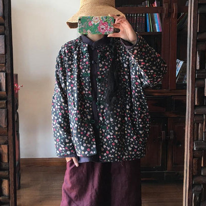 Ethnic Cotton Linen Long Sleeve Female Top