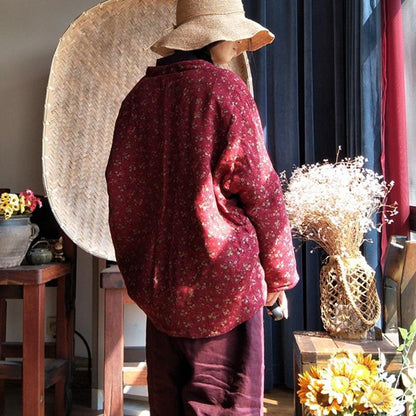 Ethnic Cotton Linen Long Sleeve Female Top