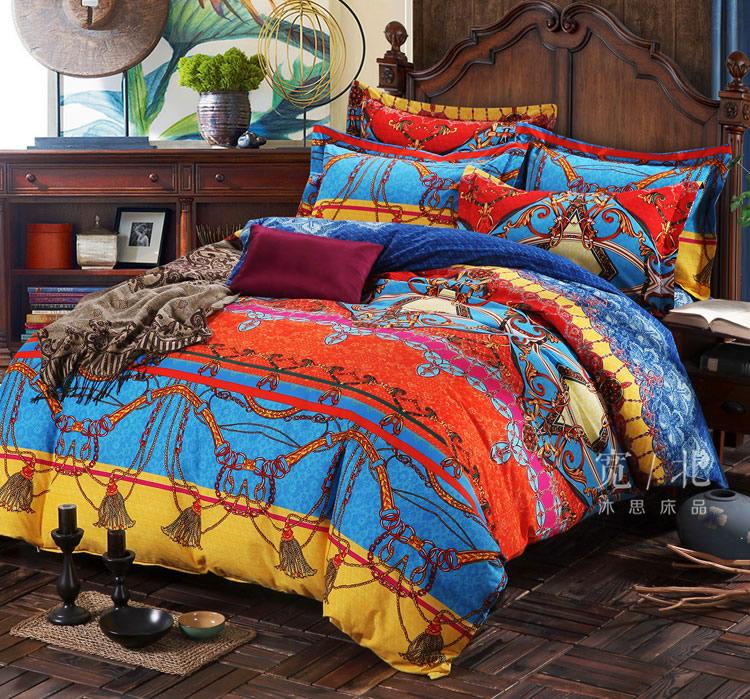Ethnic Style Pure Cotton Print Bedding Set