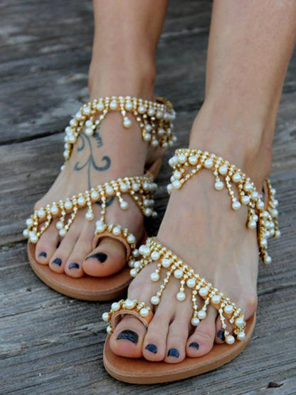 Pretty Handmade Beach Flat Sandals