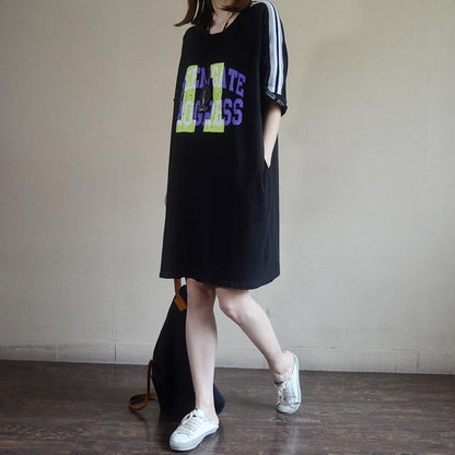 Fashion Casual Loose Letter Cotton Dress