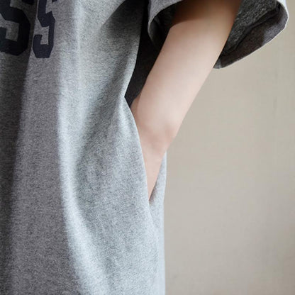 Fashion Casual Loose Letter Cotton Dress