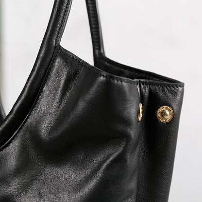 Fashion Leather Tote Bag With A Small Bag