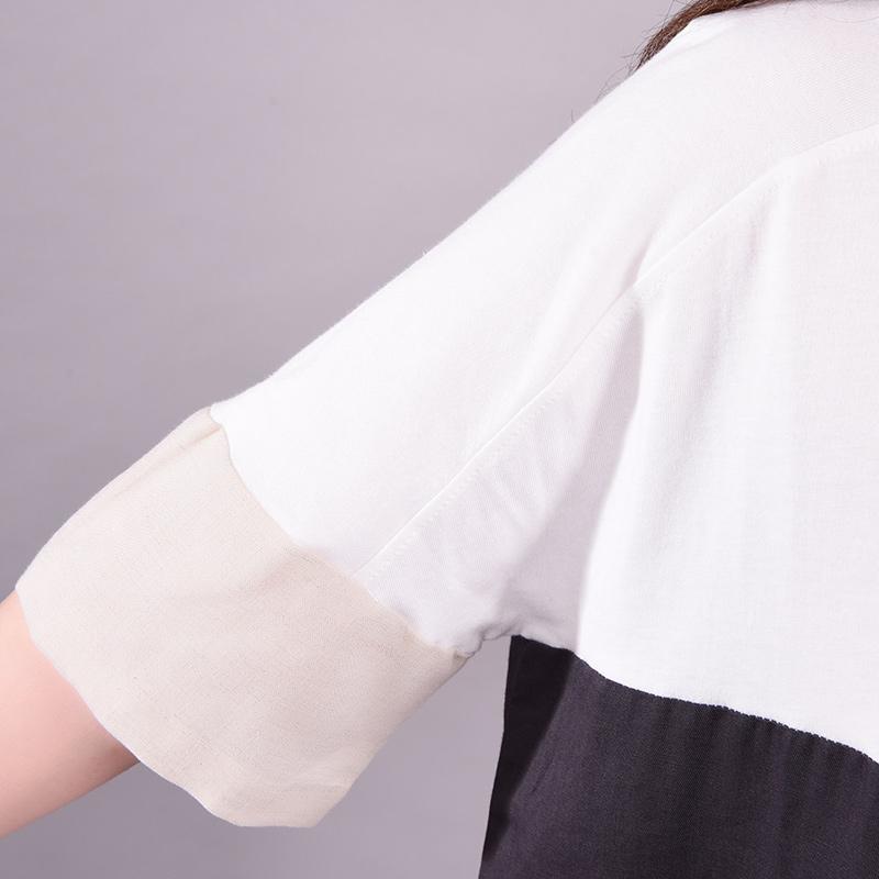 Fashion Printed Loose Cotton Linen Dress